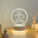 3D Coffee Night Light Decoration Desk Lamp LED Optical Illusion Christmas Home Gift Ljojo