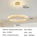 Ljojo Luxury Crystal Pendant Lights Elegant Hanging Chandelier for Dining Living Room Home