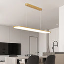 Ljojo Modern LED Pendant Light Wood Grain/White/Black Chandelier for Dining Kitchen Living Room