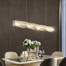 Ljojo Luxury Crystal LED Pendant Lamp - Silver Chandelier Lighting for Living & Dining Room