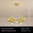 Ljojo Modern Acrylic Butterfly Led Pendant Light Gold Suspend Lamp for Home Decor