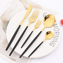 Ljojo Mint Gold Cutlery Set Stainless Steel Silverware Kitchen Tableware