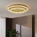 Adjustable Crystal Style Ceiling Lamp Modern Luxury Round Steel Light - Ljojo