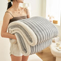 Ljojo 350g Full Extinction Wave Jacquard Blanket - Thick Coral Fleece Winter Blanket