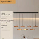 Ljojo Walnut Color Leaf Multi-head Chandelier Retro Style for Living Room & Restaurant
