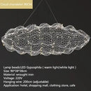 Ljojo Danish Designer Iron Mesh Cloud Pendant Light Industrial Loft Chandelier White<Mesh Cloud Pendant Light>