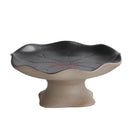 Ljojo Lotus Leaf Plate: Tall Chinese Dim Sum Tea Plate for Snacks & Fruits