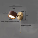 Ljojo LED Wall Sconce Lamp Walnut Wood Base Modern Art Fixture