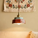 Vintage LED Ceiling Chandelier Ceramic Copper Pendant Light Fixture for Bedroom - Ljojo