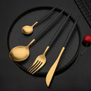 Ljojo 24-Piece Stainless Steel Cutlery Set - Matte Silver Western Flatware Tableware