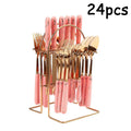 Ljojo 24-Piece Ceramic Tableware Set with Storage Rack Gift Box