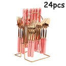Ljojo 24-Piece Ceramic Tableware Set with Storage Rack Gift Box