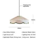 Japanese Wabi Sabi Fabric E27 Pendant Light | Retro Living Room Chandelier by Ljojo