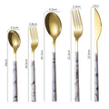 Ljojo Marble Pattern Stainless Steel Cutlery Set - 5Pcs Western Dinnerware