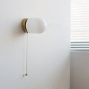 Ljojo LED Glass Wall Lights: Nordic White Bedside Sconce with Switch