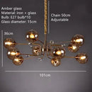 Ljojo Round Restaurant Glass LED Pendant Light | Luxury Industrial Home Decor Chandelier