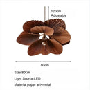 Japanese Retro LED Pendant Lights Coconut Leaf Shaped Chandeliers by Ljojo