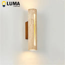 Luma Japanese Yellow Travertine Wall Light Stone Sconce Lamp for Home Decor by Ljojo