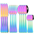 Ljojo 16-Piece Stainless Steel Cutlery Set - Silverware Spoon Knife Fork Tableware