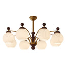 French Medieval Style Living Room Chandelier Retro Wood Hanging Lamp by Ljojo
