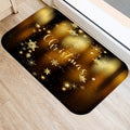 Ljojo Merry & Happy Year Door Mat: Golden Black Letter Print, Non-Slip Floor