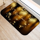 Ljojo Merry & Happy Year Door Mat: Golden Black Letter Print, Non-Slip Floor