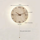 Ljojo LED Travertine Wall Sconce Lamp with Pull Chain Switch