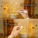 Acrylic Dry Wipe Board Lamp Transparent DIY Erasable Night Light with Message Board