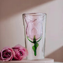 Ljojo 200ml Pink Rose Double Wall Coffee Wine Glasses Cup