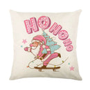 Christmas Party Pillowcase with Santa Claus & Snowman Print for Home Decoration by Ljojo.