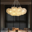 Ljojo Luxury Acrylic Cream Round Ceiling Chandelier - Elegant Lighting Fixture for Home Decor