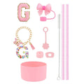 Ljojo 10pcs Tumbler Accessories Set: Straw, Cover, Cap, Boot, Stopper, Keychain, Sticker