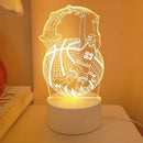 Basketball 3D Night Light USB Bedside Lamp by Ljojo - Sports Bedroom Decoration