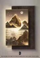 3D Sandstone Landscape Painting - Modern Corridor Decoration Wall Lamp by Ljojo
