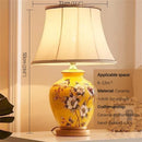 Ljojo Luxury Ceramic LED Table Lamp with Modern Flower Design