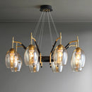Nordic LED Chandelier Retro Glass Design Lighting Fixtures for Living Room by Ljojo