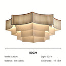 Ljojo Medieval Retro Fabric Living Room Ceiling Chandelier - LED Lighting for Home Decor