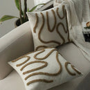 Ljojo 45x45cm Line Tufted Chenille Pillow Cover for Indoor Living Room Sofa
