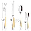 Ljojo 24pcs Stainless Steel Cutlery Set - Western Dinnerware Flatware Kit