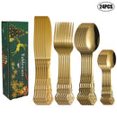 Ljojo 24-Piece Stainless Steel Tableware Set for Family Hotel Party Christmas Gift