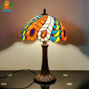 12 Inch Tiffany Style American Stained Glass Table Lamp for Bedroom Living Room - Ljojo