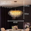 Nordic Chrome Gold Crystal Chandelier Luxury Branches Living Room Bedroom - Ljojo