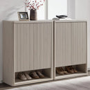 Ljojo™ 44" Tall Modern Shoe Cabinet with Doors & 4 Shelves - 6-Tier Organizer