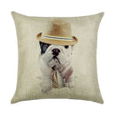 Cute Dog Watercolor Linen Cushion Cover 45*45cm - Ljojo