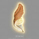 LED Wall Lamp Feather Creative Clock High-end Feeling Bedroom Bedside Ljojo