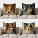 Collie Dog Design Throw Pillow Cover by Ljojo - Sofa, Bedroom, Car Decor
