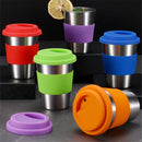 Ljojo 304 Stainless Steel Coffee Cup with Cover, Portable Travel Mug, 350ml