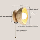 Ljojo LED Wall Light with Wood Base, Natural Yellow Travertine, Modern Nordic Design