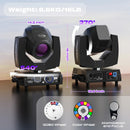 Ljojo™ 230W Beam Moving Head Light: 17 Gobos, 14 Colors, 16 Prisms