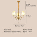 Ljojo Crystal Chandelier Gold Pendant Light for Living Room Dining Bedroom-Farmhouse Church Glam Lighting